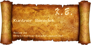 Kuntner Benedek névjegykártya