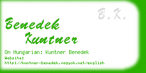 benedek kuntner business card